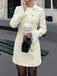 Robe courte beige ajustée à poignets plissés et boutons années 1960 - 3