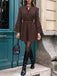 Robe courte marron à pois, col à nouer et manches cloche années 1960 - 2
