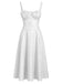 Robe corset en jacquard fleuri à fines bretelles et buste froncé années 1950 - 3