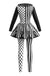 Ensemble costume de clown noir à pois et rayures années 1950