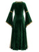 Robe longue médiévale en velours à laçage années 1970