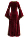 Robe longue médiévale en velours à laçage années 1970