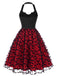 [Prévente] Robe rouge et noire d’Halloween à chauves-souris années 1950