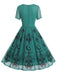[Prévente] Robe gothique évasée à col rond et tulle céleste années 1950