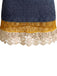Robe courte bleue en maille à col V et bordures en dentelle contrastée années 1960 - 6