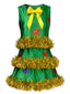 Robe trapèze sans manches verte effet guirlande de Noël années 70