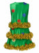 Robe évasée verte sans manches à sapin de Noël et guirlandes années 1970 - 2