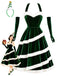 [Prévente] Robe trapèze verte en velours à motif sapins de Noël Années 1950 - 2