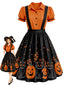 [Prévente] Robe d’Halloween à imprimé citrouilles années 1950