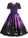 Robe évasée en dentelle à imprimé Halloween années 1950