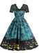 Robe évasée en dentelle à imprimé Halloween années 1950