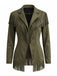 Veste à franges en suédine, col cranté et manches longues années 1950 - 1