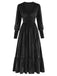 Robe en velours froncé à décolleté V profond et poignets ajustés Années 1970 - 5