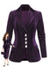 Veste violette en velours côtelé à col cranté Années 1950 - 1