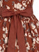 Ensemble 3PCS top court à manches volantées, robe florale et tablier années 1950