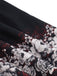 Robe trapèze noire à imprimé papillons et manches bouffantes années 1940 - 6