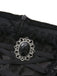 Robe de sorcière gothique noire à poignets de plumes années 1950