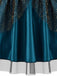 2PCS Corset brodé de motifs de plumes de paon et jupe plissée en tulle