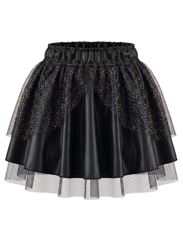 2PCS Corset brodé de motifs de plumes de paon et jupe plissée en tulle