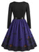 Robe évasée Halloween à maison hantée et col festonné années 1940 - 6