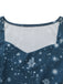 Robe midi Noël bleu foncé motif Père Noël années 1950
