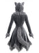 Robe noire de déguisement de loup en fausse fourrure à capuche pour Halloween Années 1980 - 2