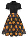 Robe à nœud papillon citrouille d'Halloween des années 1950