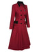Manteau rouge à double boutonnage à revers des années 1950