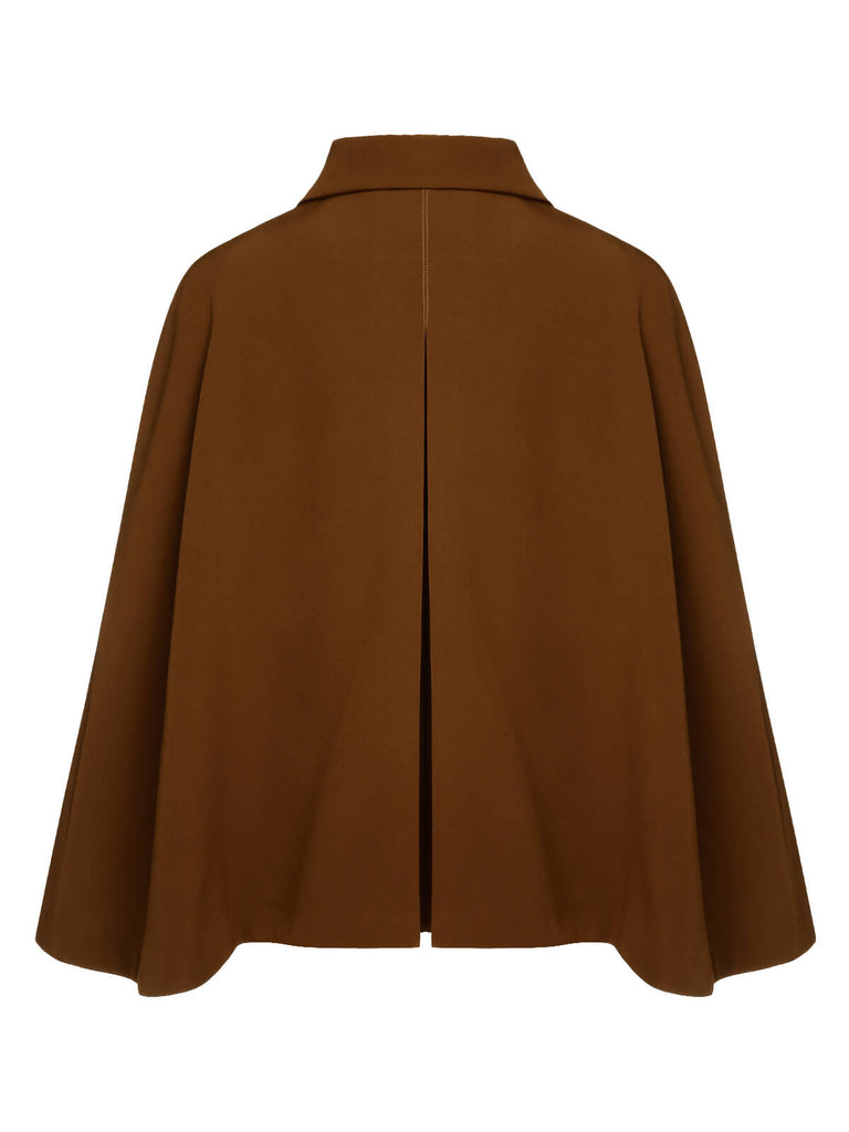 Manteau cape à revers couleur vert des années 1940