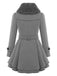 Manteau en hiver cintré à col en fourrure de Noël Chic