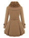 Manteau en hiver cintré à col en fourrure de Noël Chic