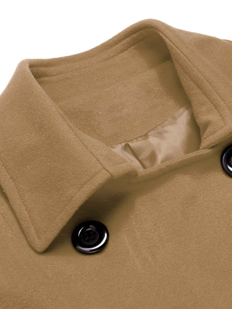 Manteau slim à revers couleur unie des années 1950