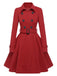 Manteau slim à revers couleur unie des années 1950