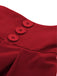 Jupe plissée taille haute rouge unie des années 1940