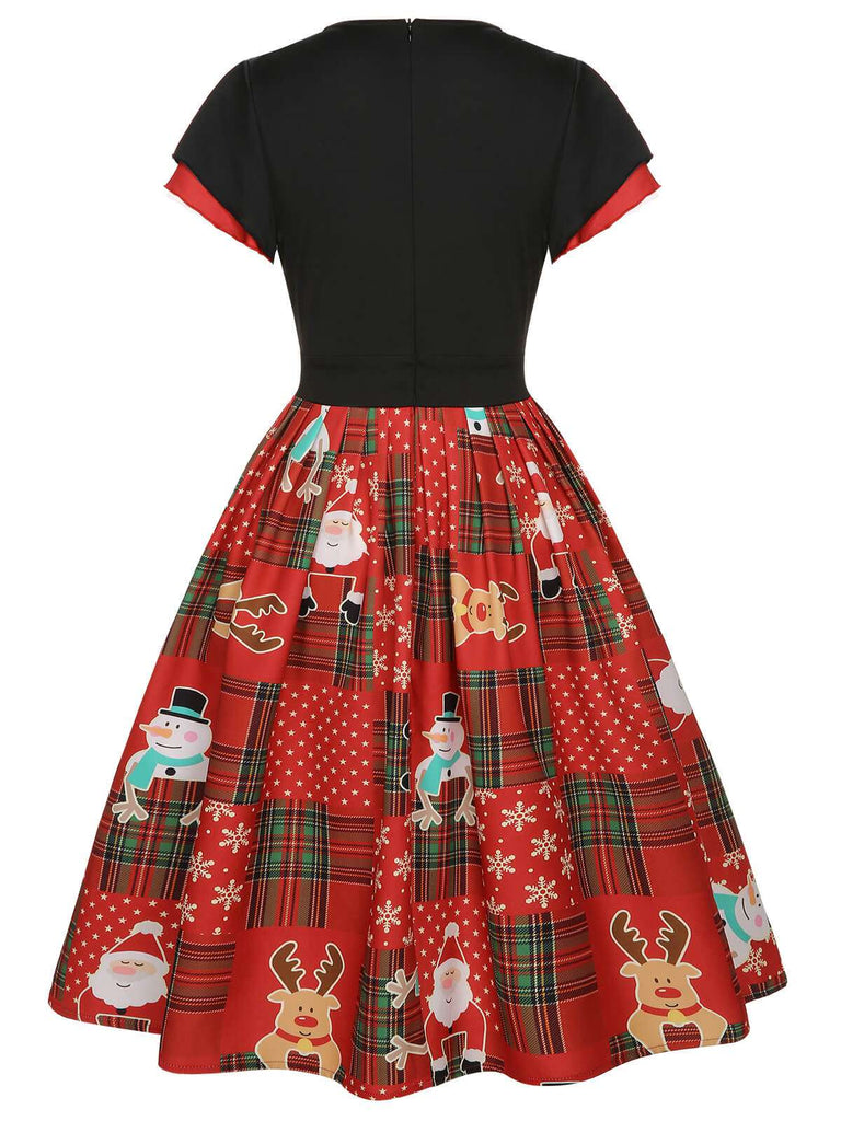 Robe de Noël rouge à carreaux des années 1950