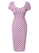 Robe bouffante beige à pois des années 1960 à col carré