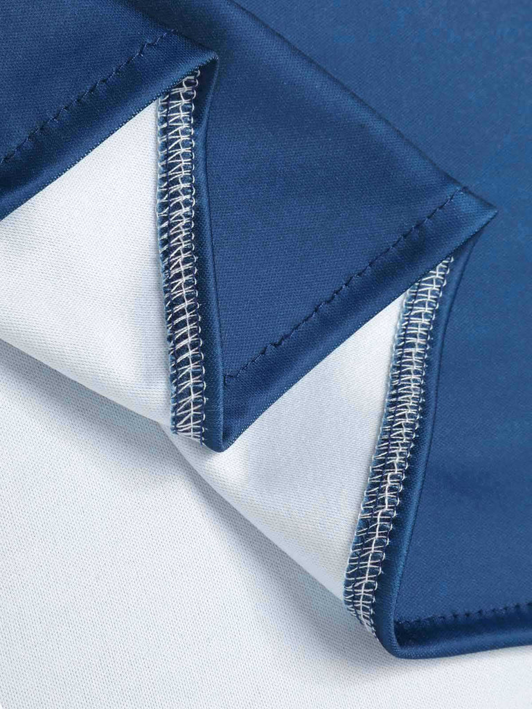 [Pré-vente] Robe bleue à une épaule et fente des années 1940