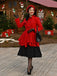 Manteau en hiver cintré à col en fourrure de Noël Chic