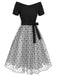 [Pré-vente] Robe noire à pois en maille épaules dénudées des années 1950