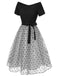 [Pré-vente] Robe noire à pois en maille épaules dénudées des années 1950