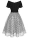 [Pré-vente] Robe noire à pois en maille épaules dénudées des années 1950