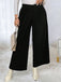 [Grande taille] Pantalon droit noir uni à taille plissée des années 1940