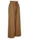 Pantalon droit marron uni à taille froncée des années 1930