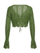 Cache maillot au crochet à lacets et découpes vertes des années 1960