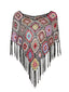 Cache-maillot au crochet à pompons géométriques multicolores des années 1960