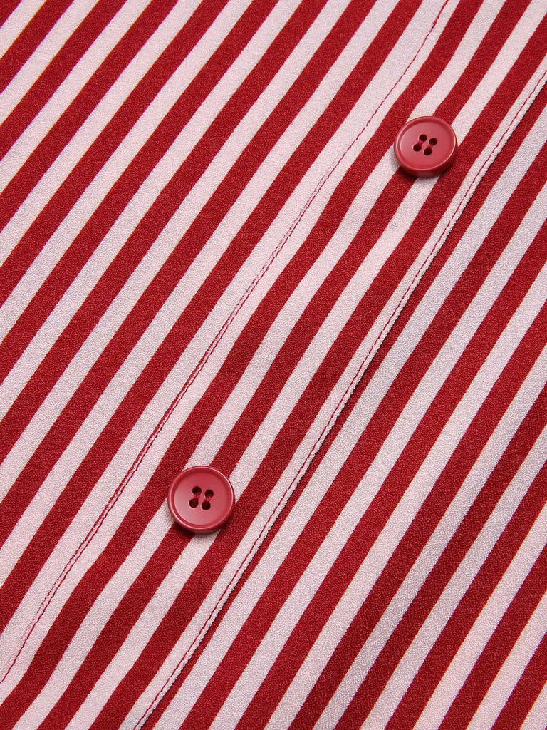 [Pré-vente] Jupe rouge à rayures boutonnées des années 1940