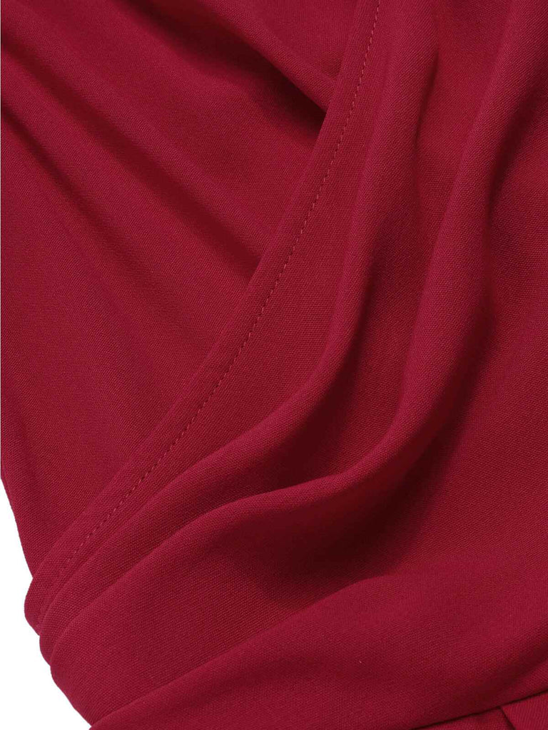 [Pré-vente] Combinaison rouge à col en V et cravate unie des années 1930