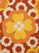 Haut sans manches à col noué et motif floral vert des années 1960