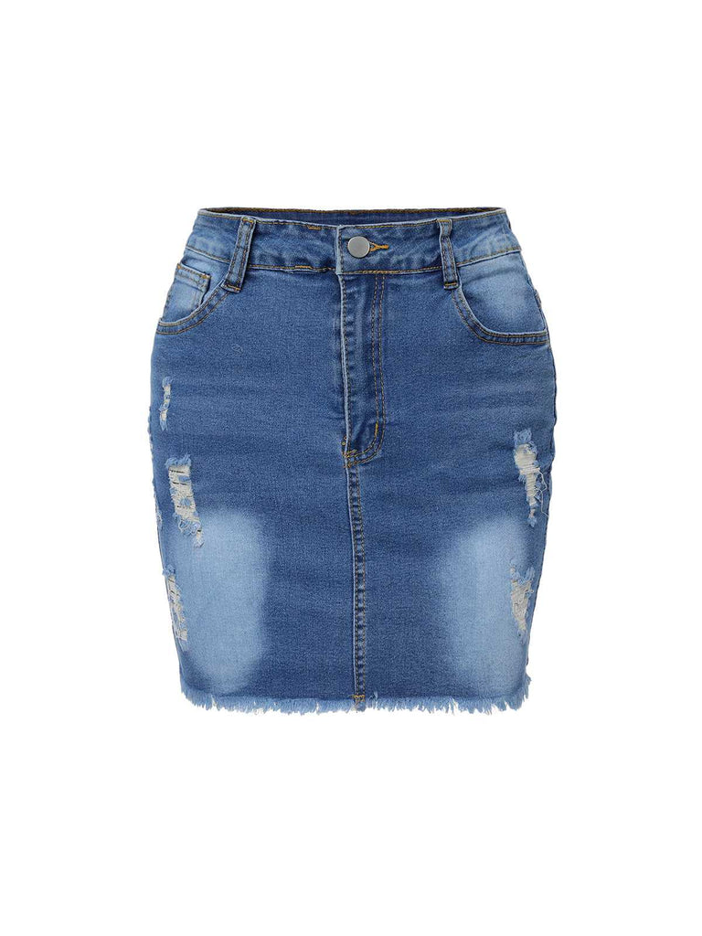 Jupe en jean déchirée online