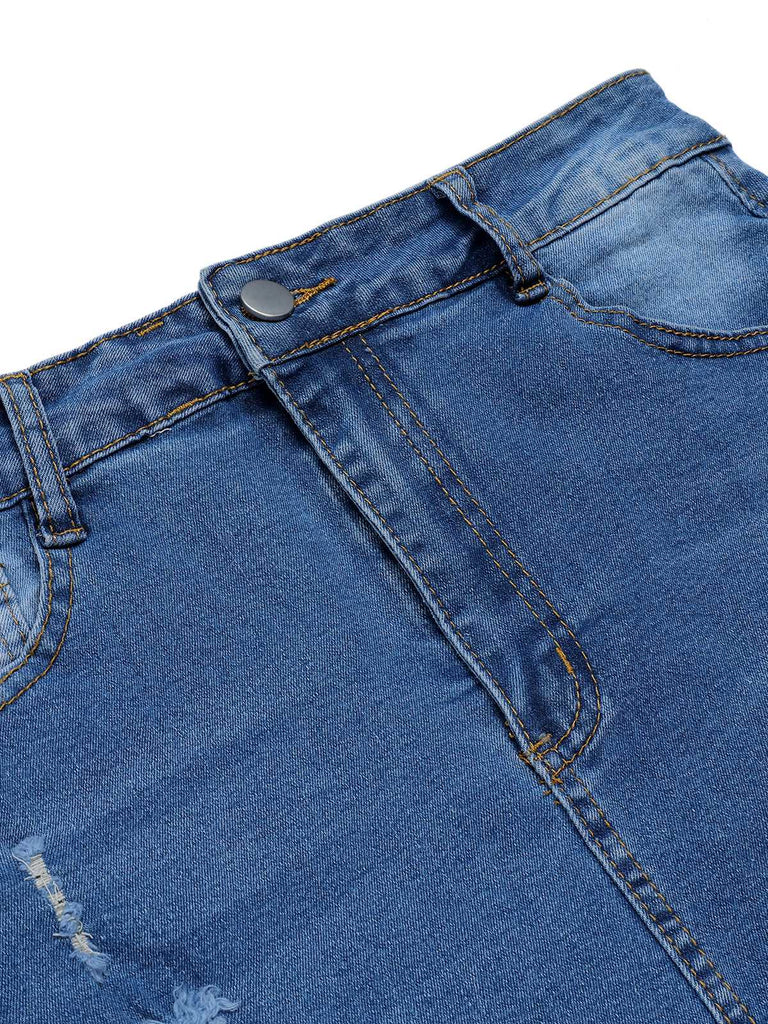 Jupe en jean déchirée best sale